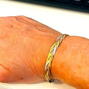 Bracelet - Italian 925 STERLING SILVER AND YELLOW, ROSE AND WHITE GOLD PLATED